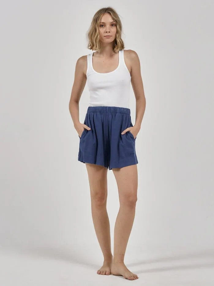 Womens Hemp Lounge Short Botanical Blue Thrills Shorts