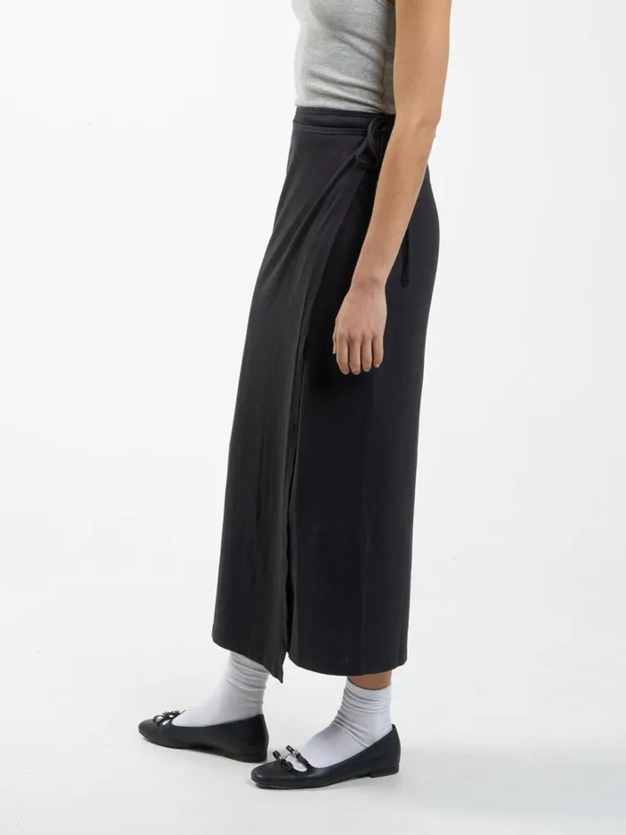 Womens Hemp Wrap Skirt Black Thrills Skirts