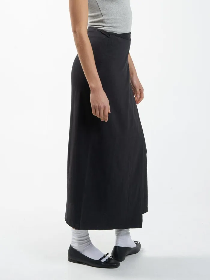 Womens Hemp Wrap Skirt Black Thrills Skirts