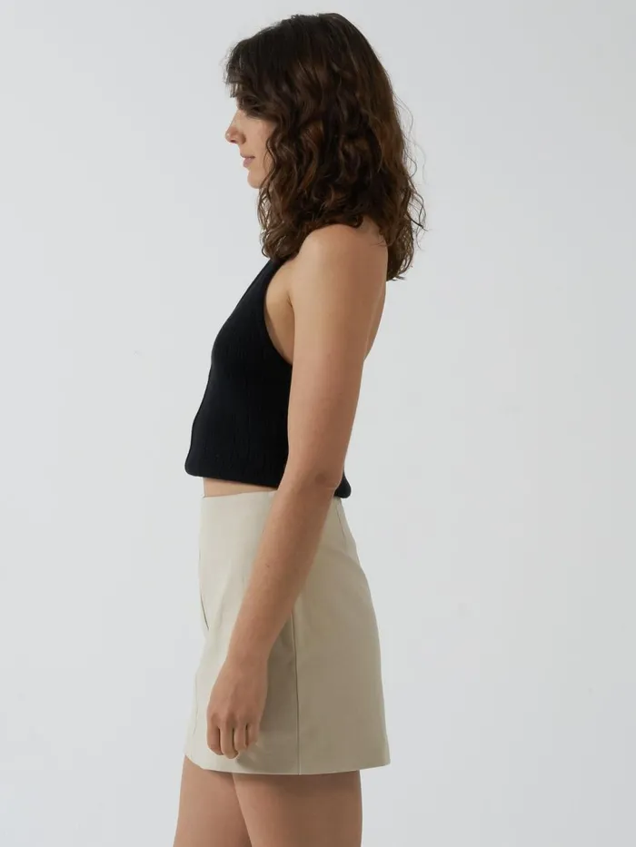 Womens Kendal Knit Halter Black Thrills Tops and Tees