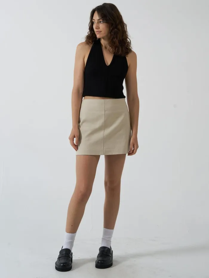 Womens Kendal Knit Halter Black Thrills Tops and Tees