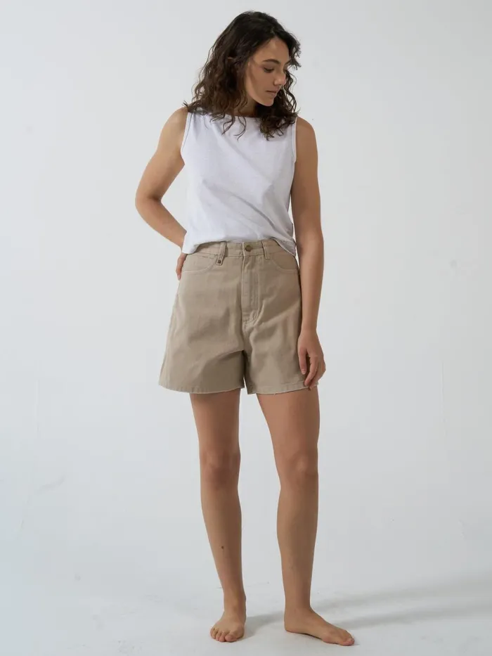 Womens Koko Short Smokey Taupe Thrills Denim Shorts