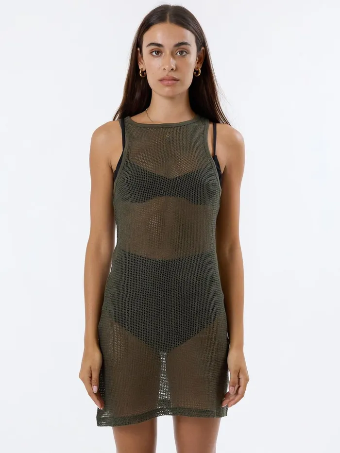 Womens Lattice Mini Dress Tarmac Thrills Dresses