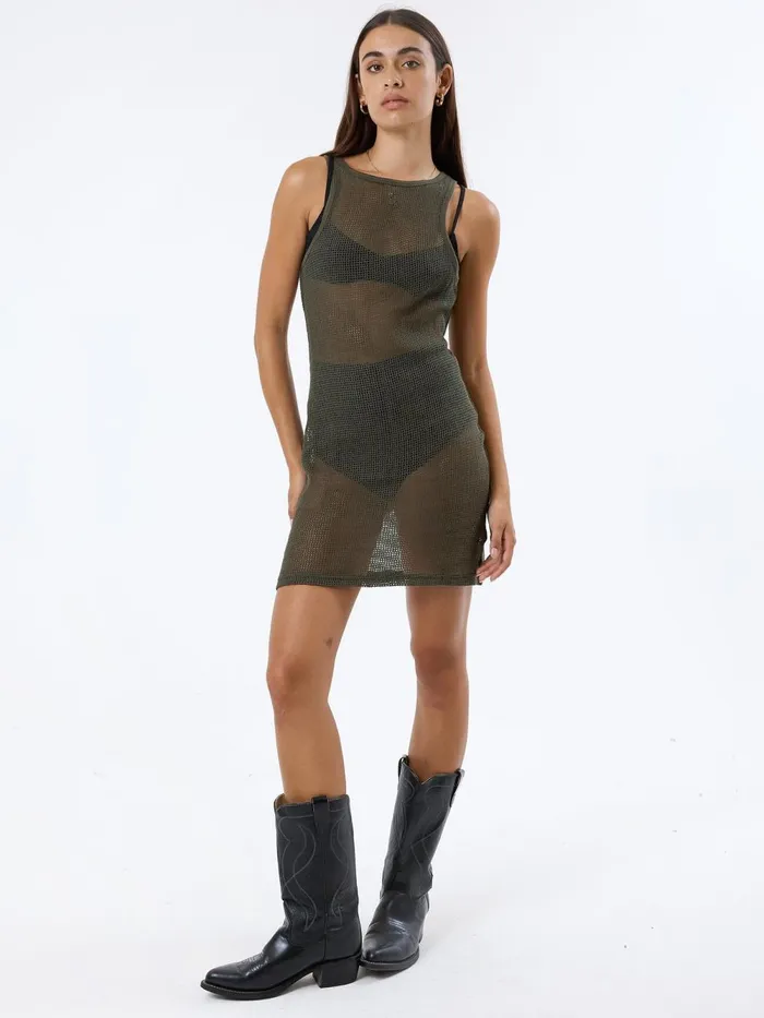 Womens Lattice Mini Dress Tarmac Thrills Dresses