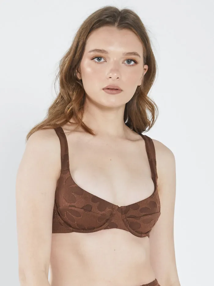 Womens Layla Underwire Bikini Top Washed Cocoa Thrills Swim