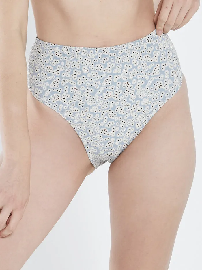 Womens Mallory High Cut Bikini Bottom Steel Blue Thrills Swim