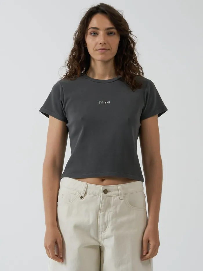 Womens Minimal Mini Tee Merch Black Thrills Tops and Tees