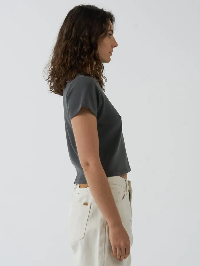 Womens Minimal Mini Tee Merch Black Thrills Tops and Tees