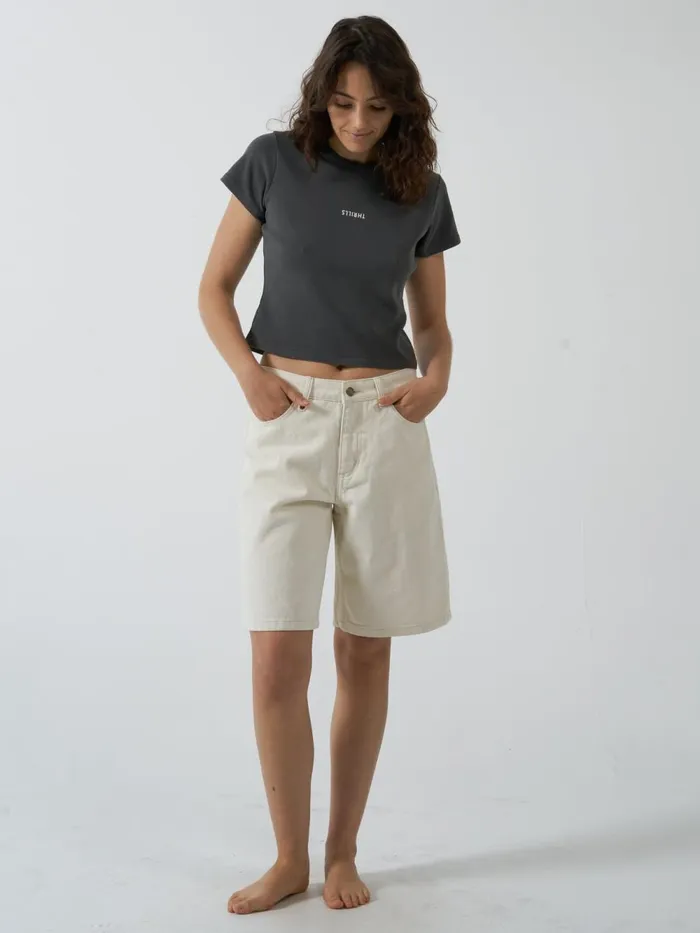 Womens Minimal Mini Tee Merch Black Thrills Tops and Tees