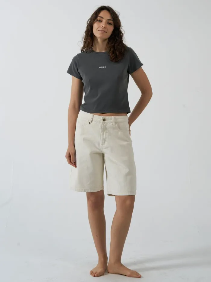 Womens Minimal Mini Tee Merch Black Thrills Tops and Tees