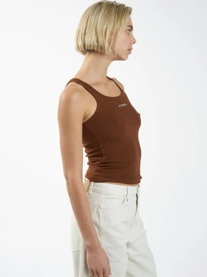 Womens Minimal Scoop Tank Chestnut Thrills Tops and Tees