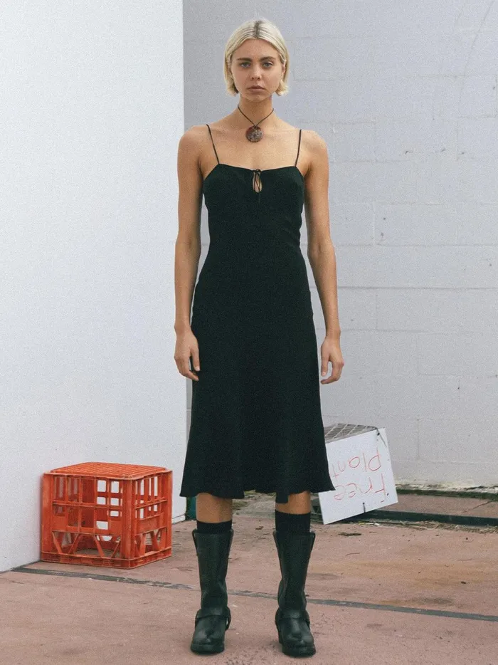 Womens Natalia Slip Dress Antique Black Thrills Dresses