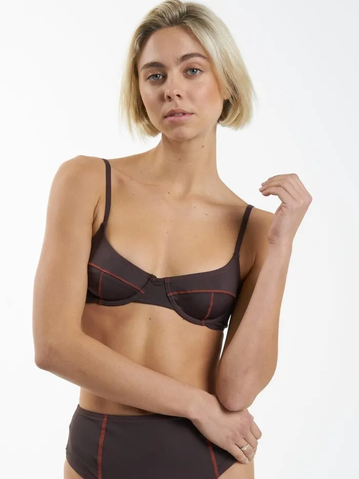Womens Nexus Underwire Bikini Top Chocolate Plum Thrills Swim