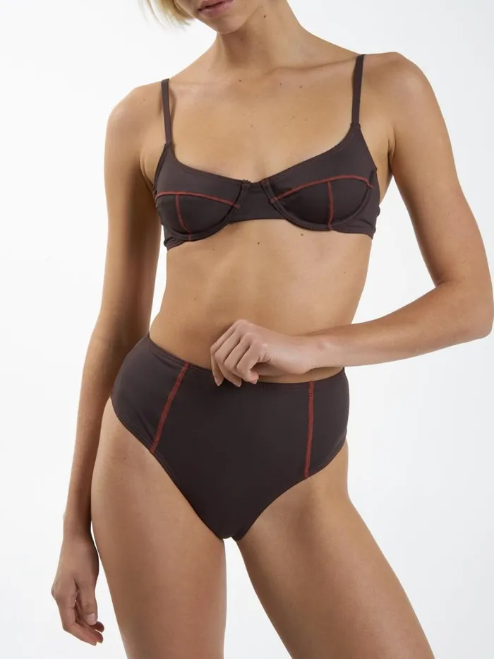 Womens Nexus Underwire Bikini Top Chocolate Plum Thrills Swim