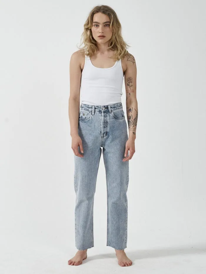 Womens Paige Jean Garage Blue Thrills High Waisted Jeans