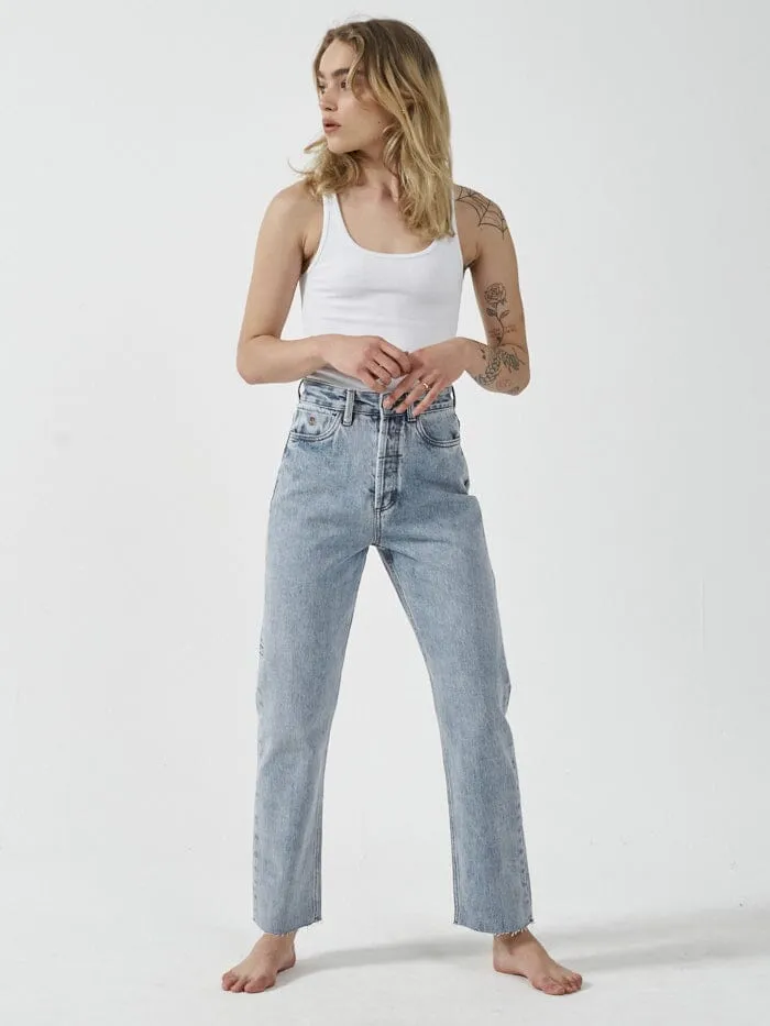 Womens Paige Jean Garage Blue Thrills High Waisted Jeans