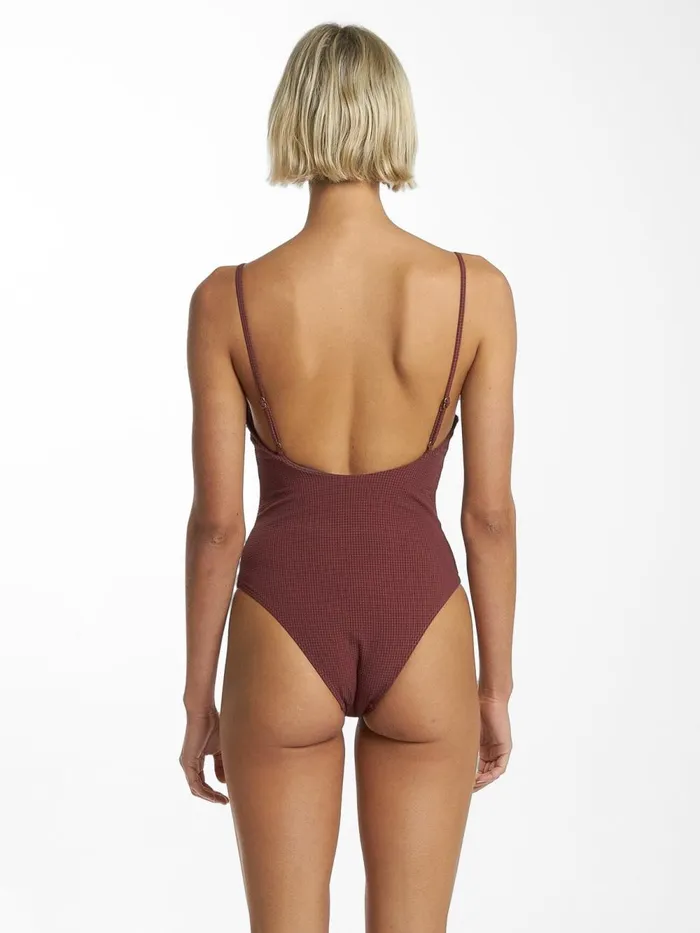 Womens Paradise Code Classic VNeck One Piece Chimney Red Thrills Swim