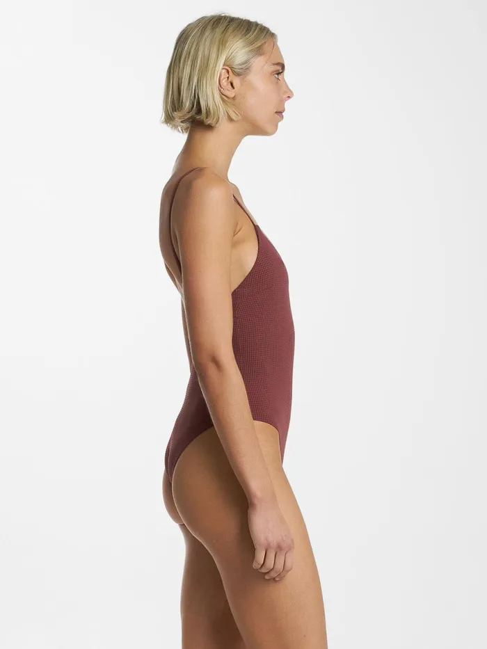 Womens Paradise Code Classic VNeck One Piece Chimney Red Thrills Swim