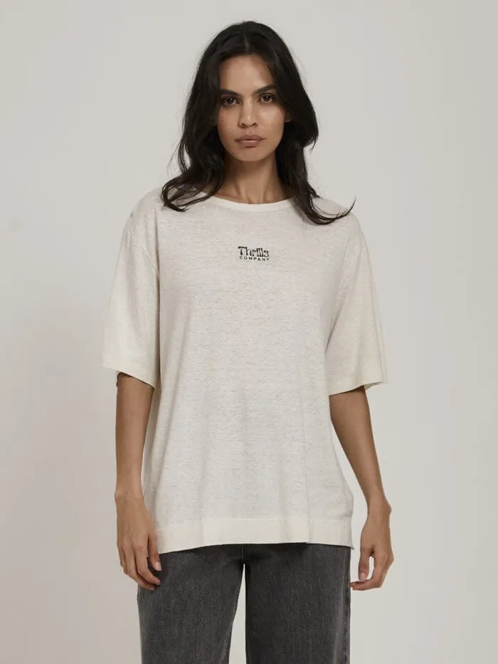 Womens Pinch Hemp Box Fit Tee Tofu Thrills Tops and Tees
