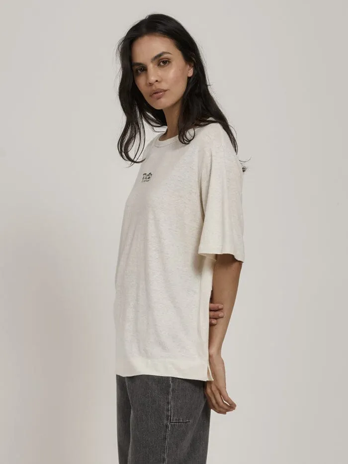 Womens Pinch Hemp Box Fit Tee Tofu Thrills Tops and Tees