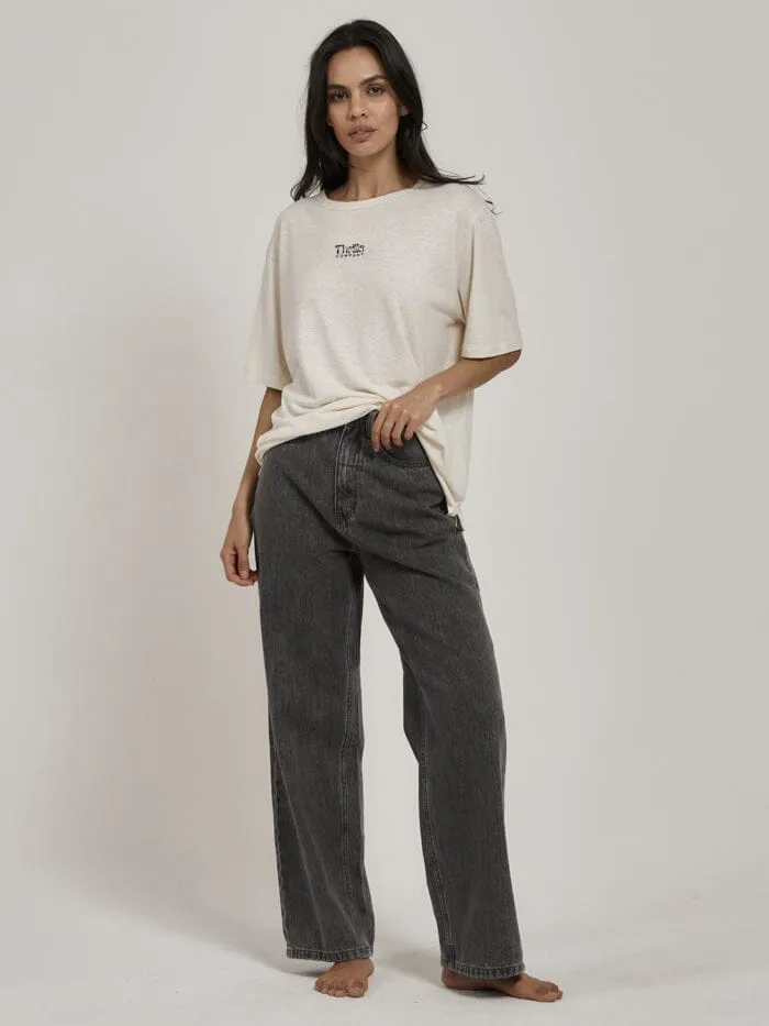 Womens Pinch Hemp Box Fit Tee Tofu Thrills Tops and Tees