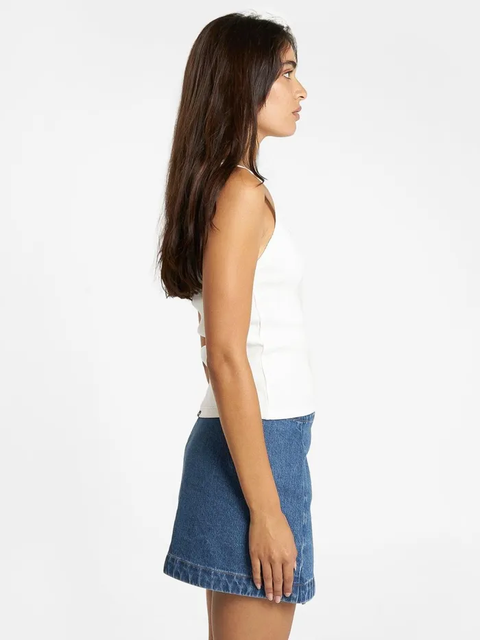 Womens Royal Habits Rib Singlet Dirty White Thrills Tops and Tees