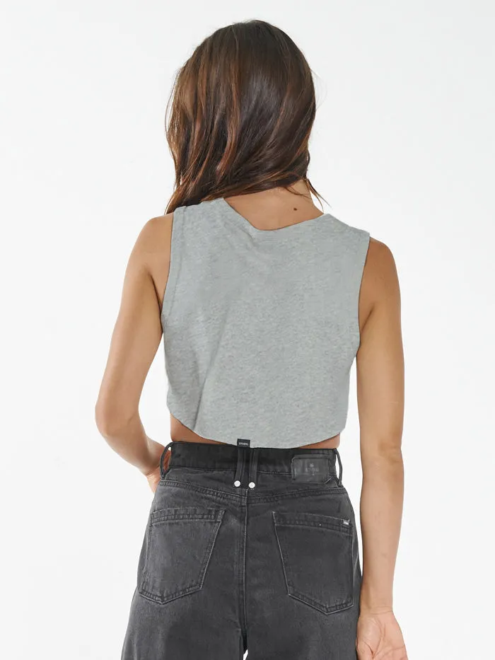 Womens Some Kind Of Paradise Super Crop Tank Vintage Marle Thrills Tops and Tees