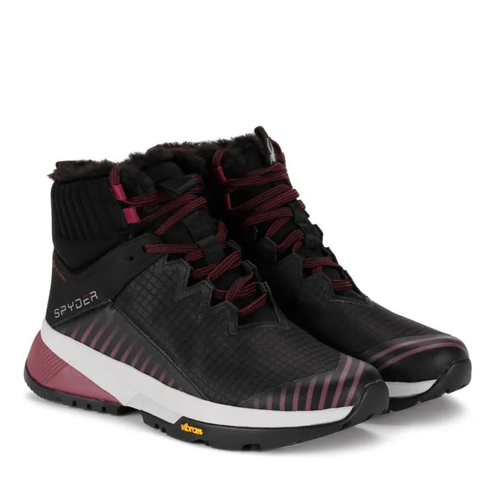 Womens Summit Black W Black Fur Spyder Boots