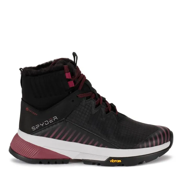 Womens Summit Black W Black Fur Spyder Boots