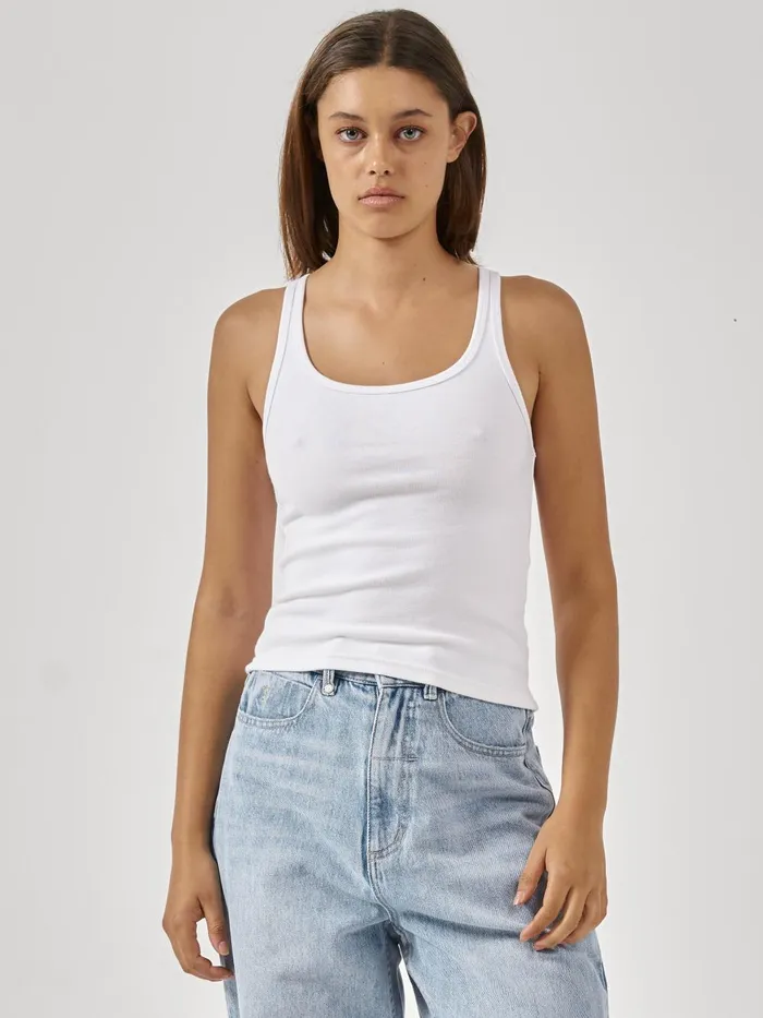 Womens Sydney Plunge Tank White Thrills Tops and Tees