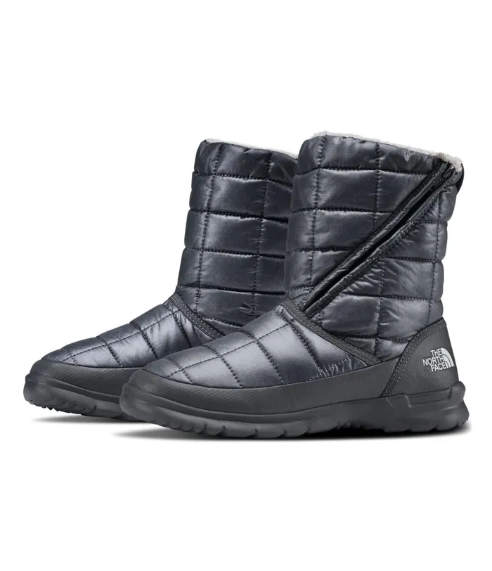 Womens Thermoball Eco Microbaffle Bootie Zip Zinc Greymicro Chip Grey The North Face Boots