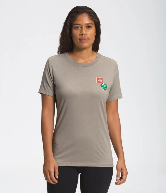 Womens TNF XGIRLSCOUTSSHORT SLEEVE RELAXED TEE Stone Heather The North Face TShirts Womens TNF XGIRLSCOUTSSHORT SLEEVE RELAXED TEE Stone Heather The North Face TShirts