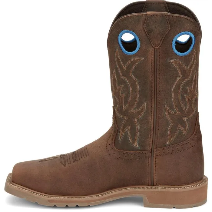 Work Men Justin Boots All Around 11034 Steel Toe Waterproof Work Boot Walnut Brown 040brown041