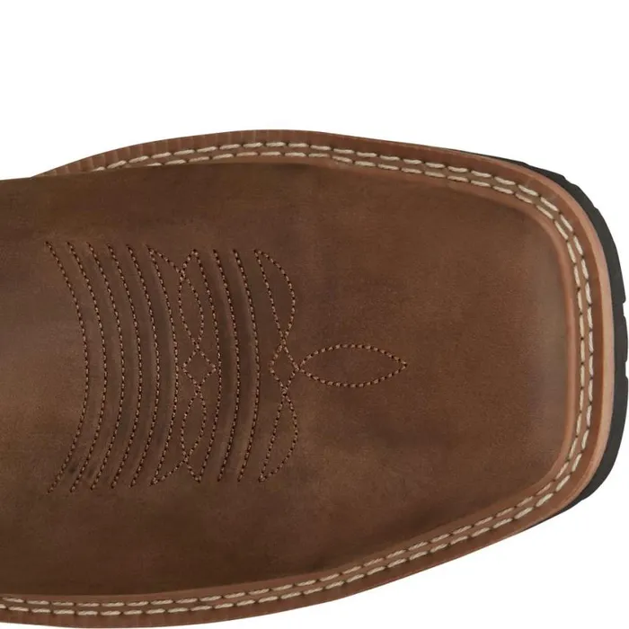 Work Men Justin Boots Derrickman 11034 Steel Toe Waterproof Work Boot Brown