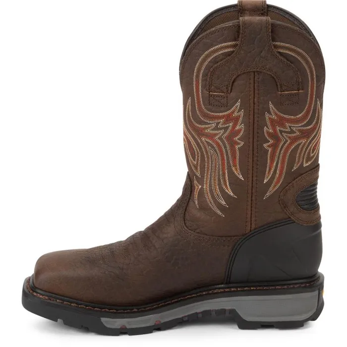 Work Men Justin Boots Driscoll 11034 Steel Toe Waterproof Work Boot Brown
