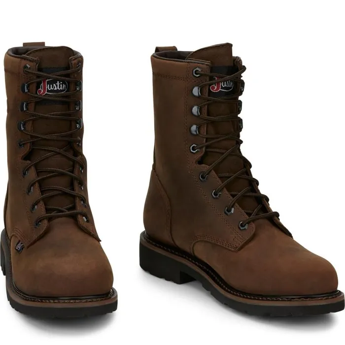 Work Men Justin Boots Drywall 8034 Steel Toe Waterproof LaceUp Work Boot Brown Work Men Justin Boots Drywall 8034 Steel Toe Waterproof LaceUp Work Boot Brown