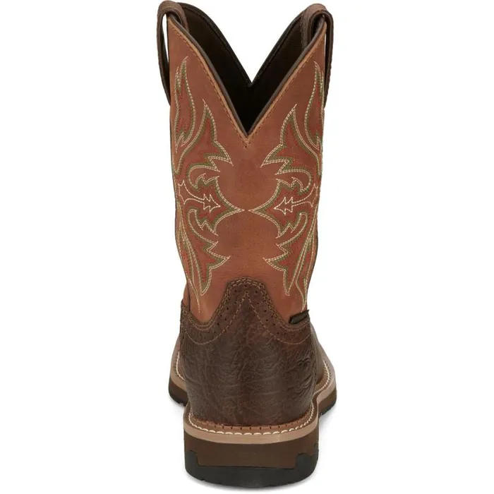 Work Men Justin Boots Flash 11034 Waterproof Steel Toe Work Boot Pecan 040brown041
