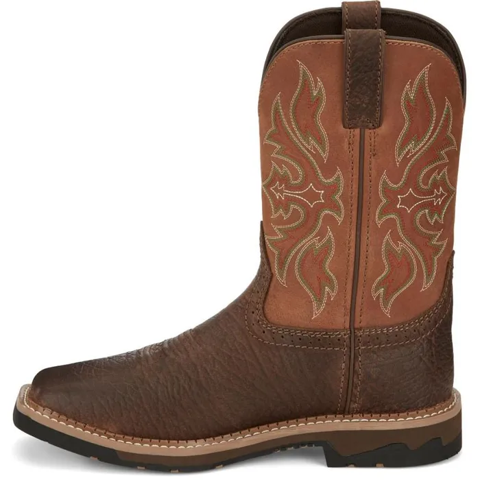 Work Men Justin Boots Flash 11034 Waterproof Steel Toe Work Boot Pecan 040brown041