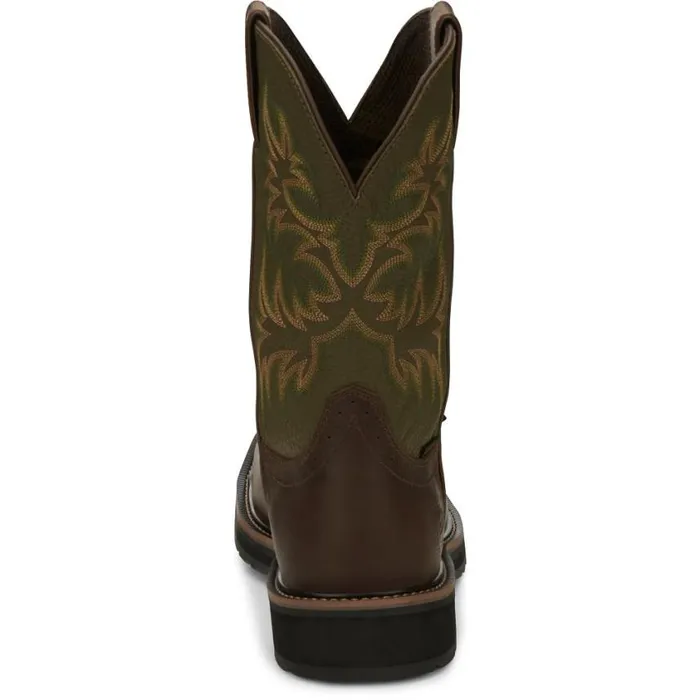 Work Men Justin Boots Keavan 11034 Met Guard Steel Toe Work Boot Dark Brown 040brown041