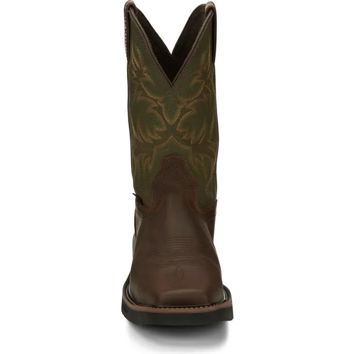 Work Men Justin Boots Keavan 11034 Met Guard Steel Toe Work Boot Dark Brown 040brown041