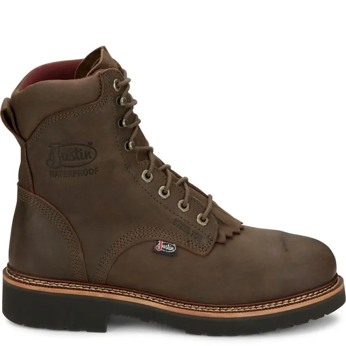 Work Men Justin Boots Rivot 8034 Waterproof Steel Toe Hickory Brown 040brown041