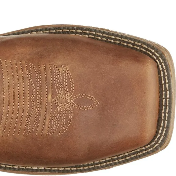Work Men Justin Boots Rush 11034 PullOn Steel Toe Waterproof Work Boot Tan