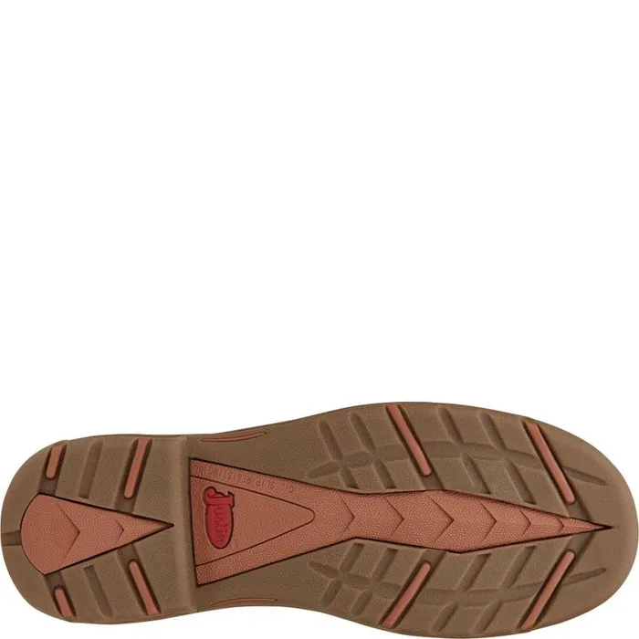 Work Men Justin Boots Rush 11034 Waterproof Work Boot Brown