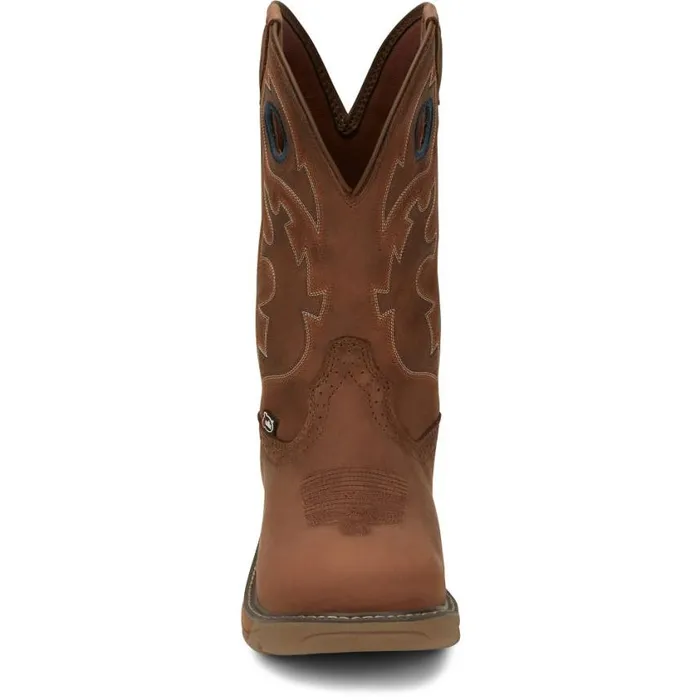 Work Men Justin Boots Rush 11034 Waterproof Work Boot Brown