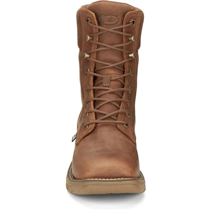 Work Men Justin Boots Rush 8034 Waterproof LaceUp Work Boot Barley Brown 040brown041