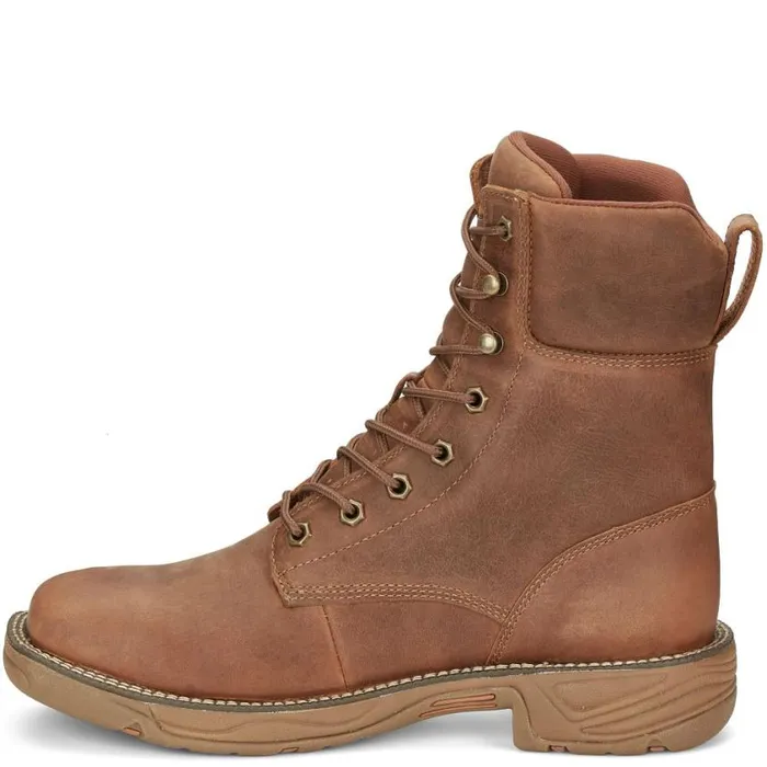 Work Men Justin Boots Rush 8034 Waterproof LaceUp Work Boot Barley Brown 040brown041