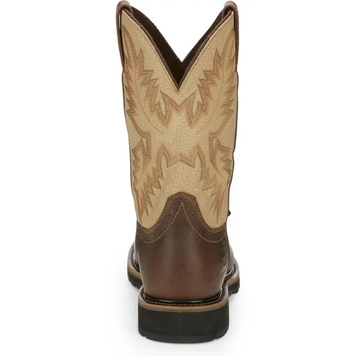 Work Men Justin Boots Superintendent 11034 Steel Toe Work Boot Golden Brown 040brown041
