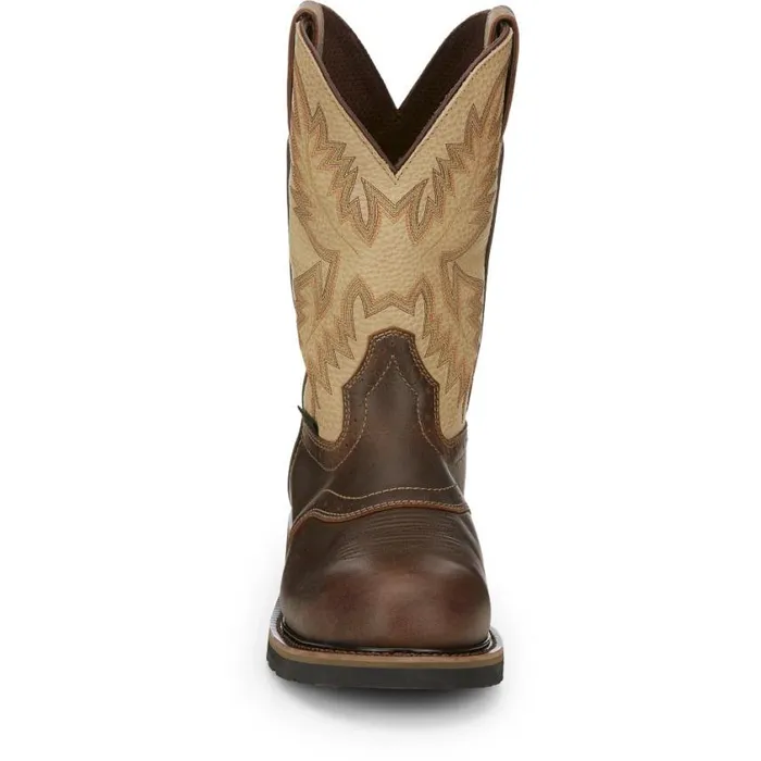 Work Men Justin Boots Superintendent 11034 Steel Toe Work Boot Golden Brown 040brown041