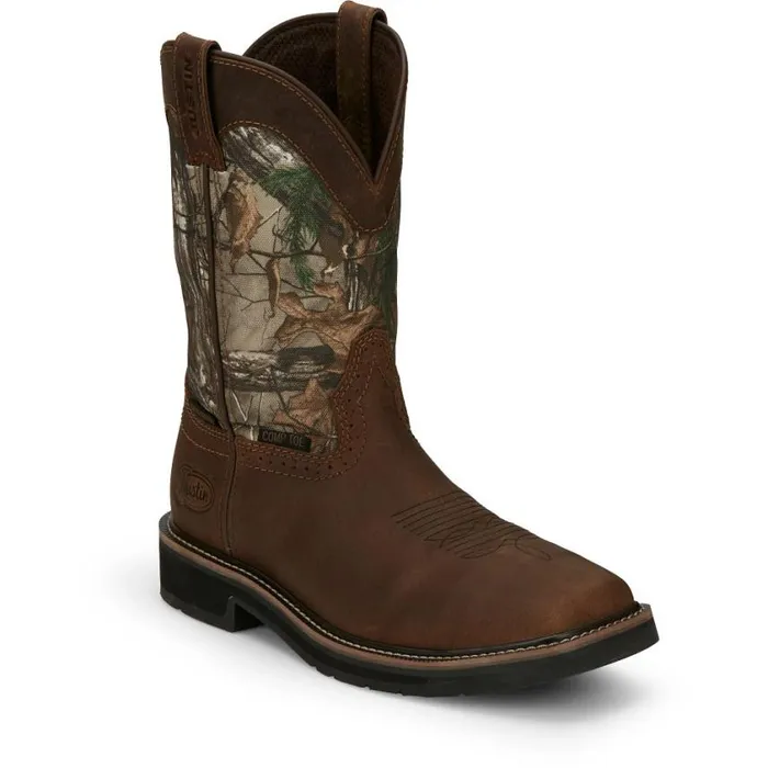 Work Men Justin Boots Trekker 11034 Composite Toe Waterproof Work Boot Chocolate Brown 040brown041