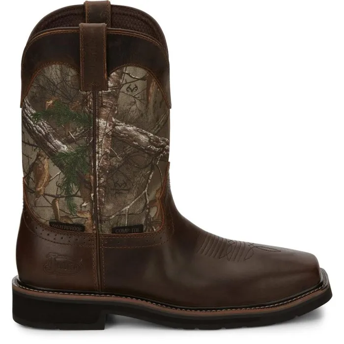 Work Men Justin Boots Trekker 11034 Composite Toe Waterproof Work Boot Chocolate Brown 040brown041